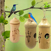 Wooden Hanging Hummingbird House - Mini Bird Nest Cage for Outdoor Patio & Garden Decoration