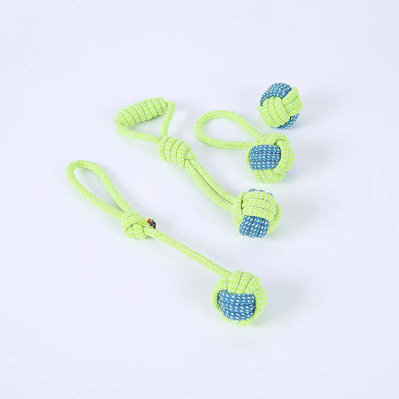 Cotton Rope Dog Toy Set - Interactive Ball and Chew Toys
