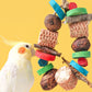 Natural Bird Parrot Chewing Toy - Corn Cob Loofah Wood Combination Hanging Decoration