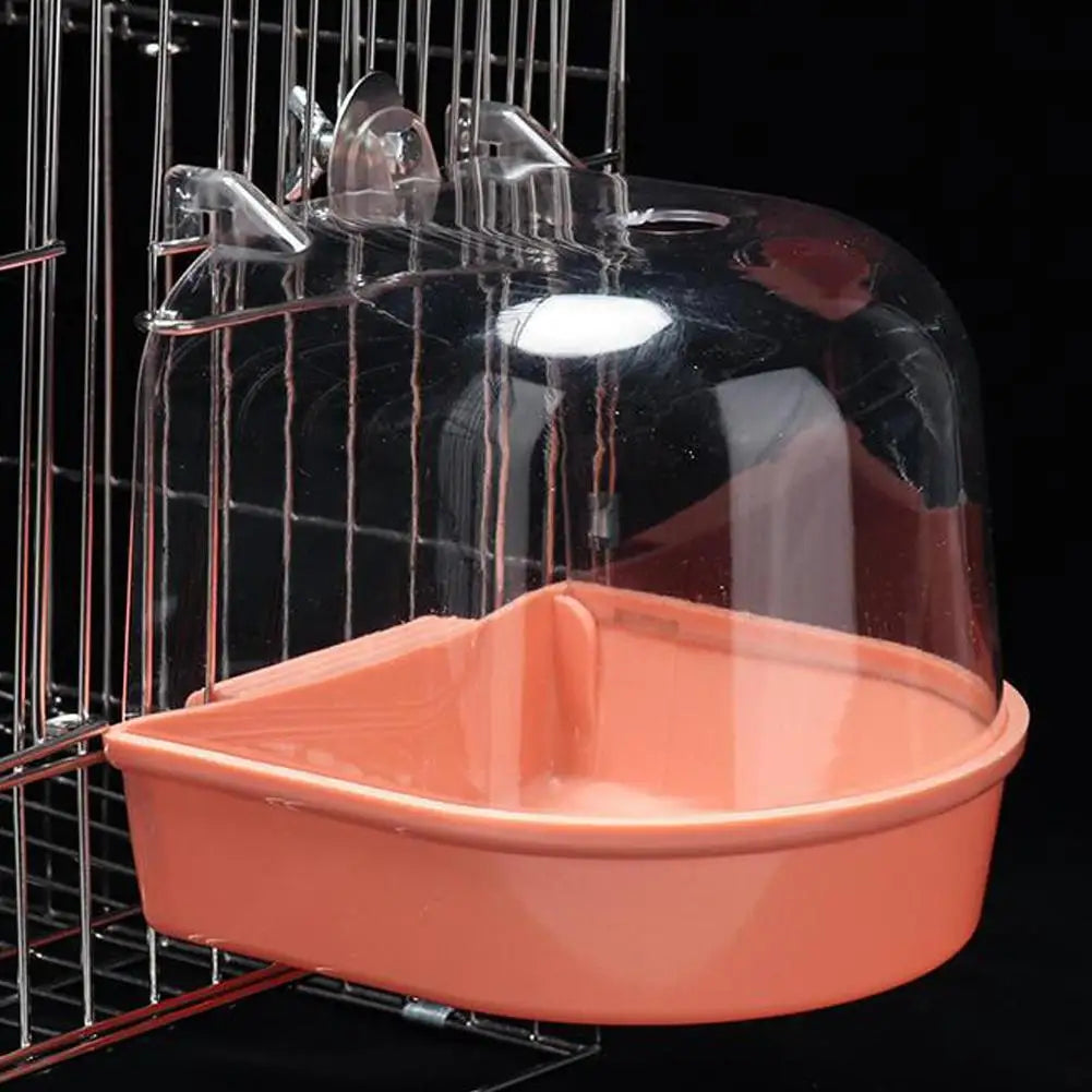 Hanging Bird Bath - Waterproof Cage-Style External Bath for Parrots and Small Birds