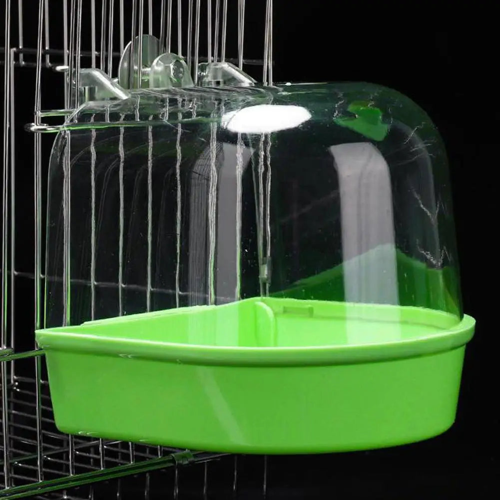 Hanging Bird Bath - Waterproof Cage-Style External Bath for Parrots and Small Birds