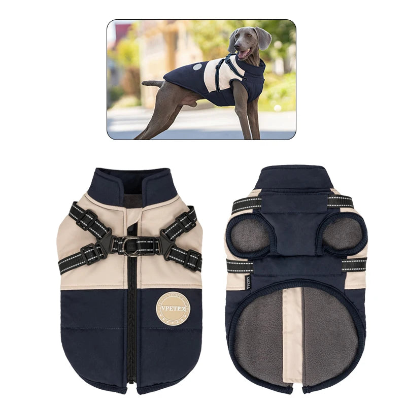 Thick Cotton Dog Vest - Windproof Warm Coat for Winter