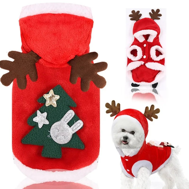 Santa Christmas Costume - Holiday Jacket for Pets