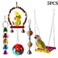Colorful Wooden Bird Toys - Swing Hammock & Chewing Toys Set for Parrots