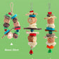 Natural Bird Parrot Chewing Toy - Corn Cob Loofah Wood Combination Hanging Decoration