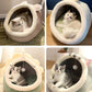 Cartoon Cat Bed - Foldable Washable Sleeping Cave