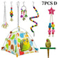 Colorful Wooden Bird Toys - Swing Hammock & Chewing Toys Set for Parrots