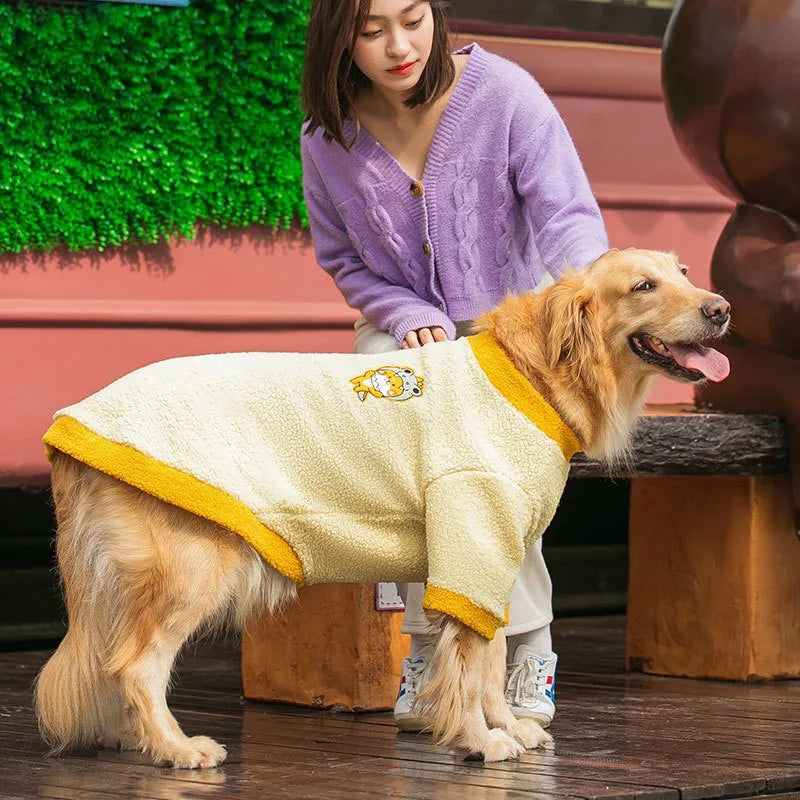Fleece Dog Hoodie - Warm Winter Vest for Large Dogs