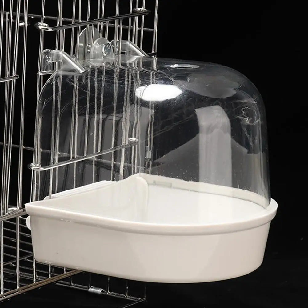 Hanging Bird Bath - Waterproof Cage-Style External Bath for Parrots and Small Birds