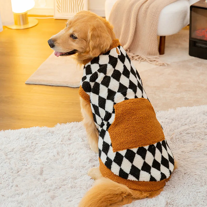 Fleece Dog Hoodie - Warm Winter Vest for Large Dogs