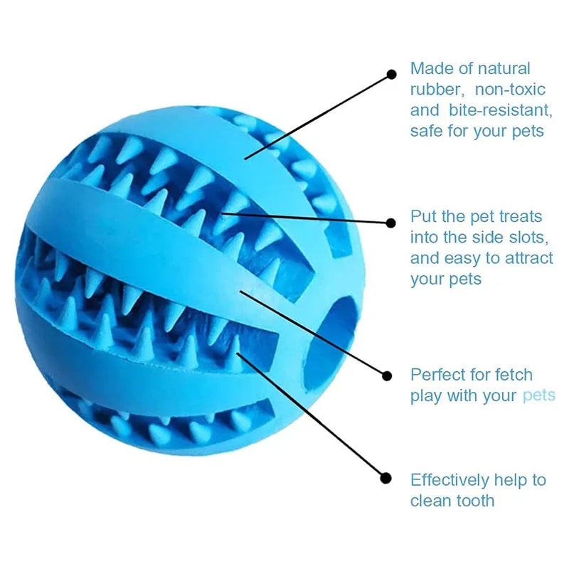 Interactive Rubber Ball - Treat Feeder and Tooth Cleaner
