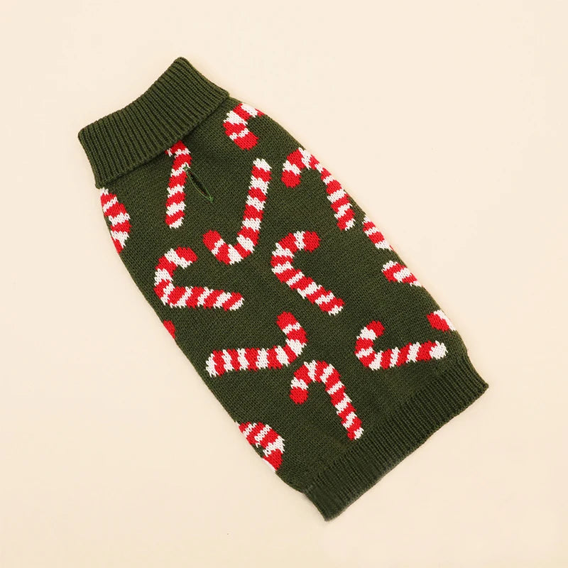 Knitted Christmas Dog Sweater - Holiday Turtleneck Pullover