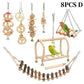 Colorful Wooden Bird Toys - Swing Hammock & Chewing Toys Set for Parrots