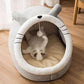 Cartoon Cat Bed - Foldable Washable Sleeping Cave