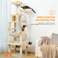 Large Cat Tree Tower - Sisal Scratching Posts with Hammock