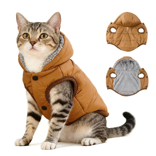Windproof Cat Hoodie - Cozy Fleece Winter Jacket