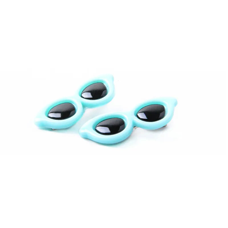 Heart Sunglasses Hair Clip - Pet Bow Accessory