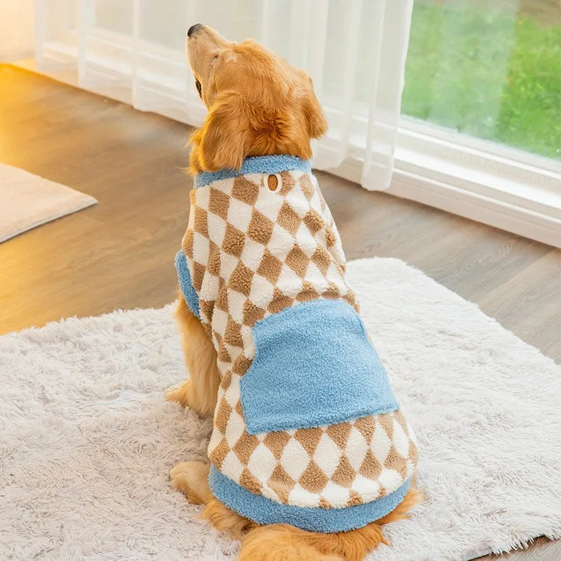 Fleece Dog Hoodie - Warm Winter Vest for Large Dogs