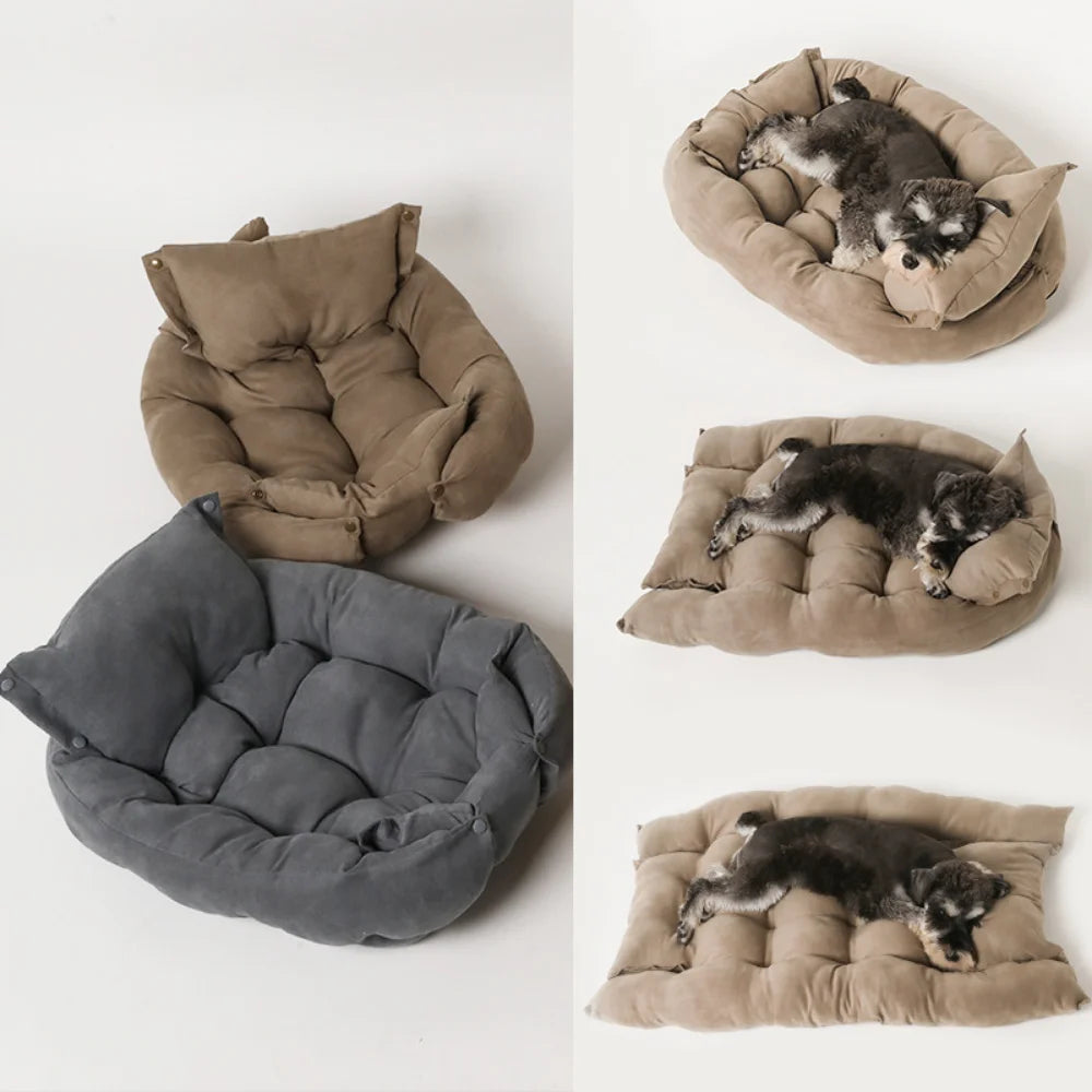 Multifunctional 3-in-1 Pet Bed - Soft Sofa and Kennel Mat