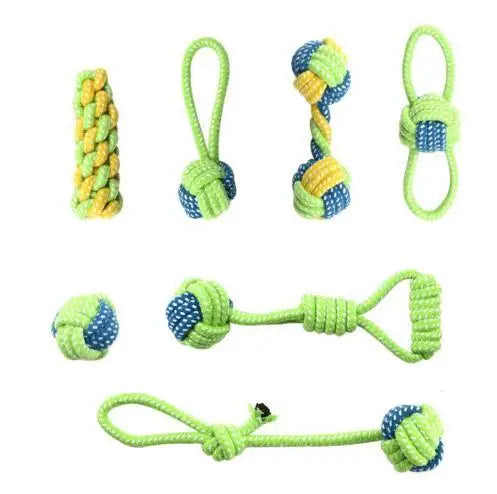 Cotton Rope Dog Toy Set - Interactive Ball and Chew Toys
