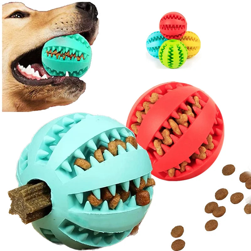 Interactive Rubber Ball - Treat Feeder and Tooth Cleaner