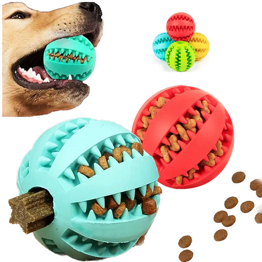 Interactive Rubber Ball - Treat Feeder and Tooth Cleaner