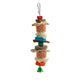 Natural Bird Parrot Chewing Toy - Corn Cob Loofah Wood Combination Hanging Decoration