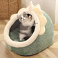 Cartoon Cat Bed - Foldable Washable Sleeping Cave