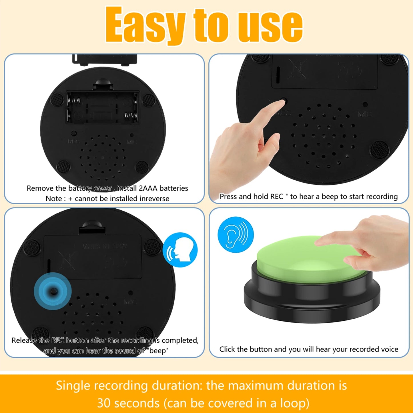 Recordable Pet Training Buttons - Interactive Talking Buzzers