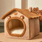 Foldable Pet House - Warm Cave Bed for Dogs and Cats