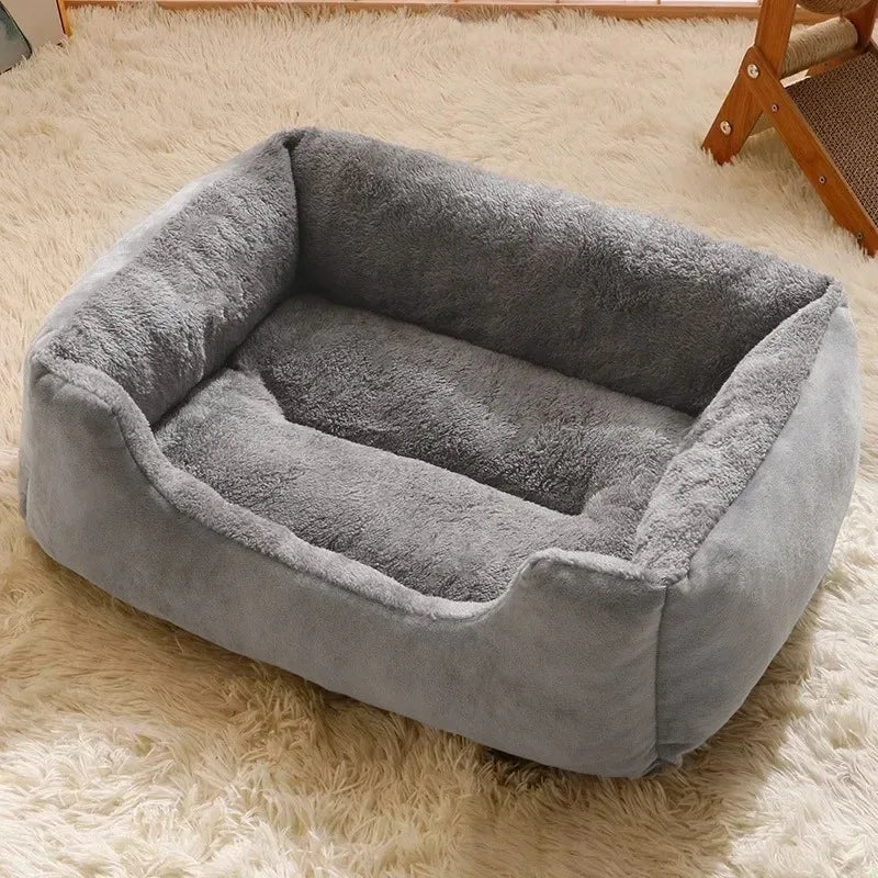 Plush Cat Bed - Soft Cushion Basket for Pets