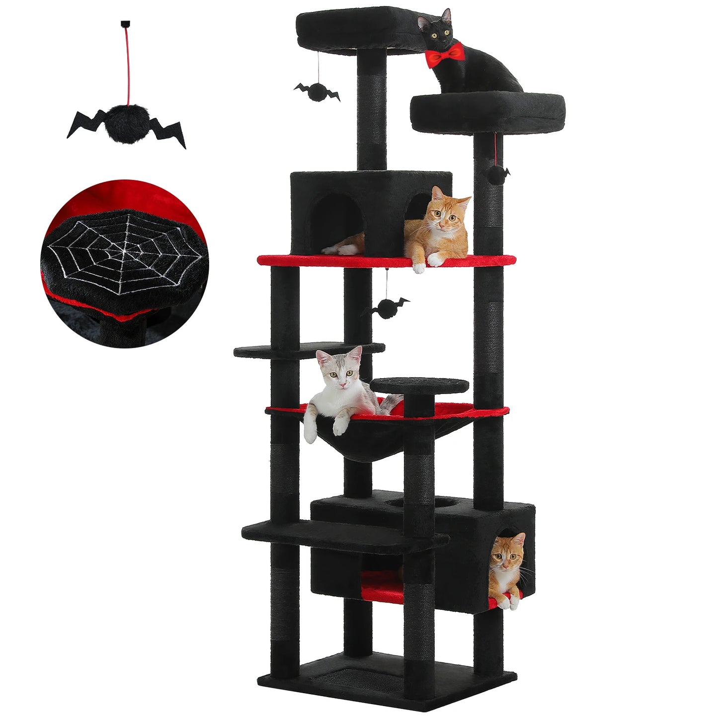 Large Cat Tree Tower - Sisal Scratching Posts with Hammock