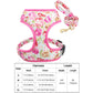Floral Dog Harness and Leash Set - Adjustable Vest for All Sizes