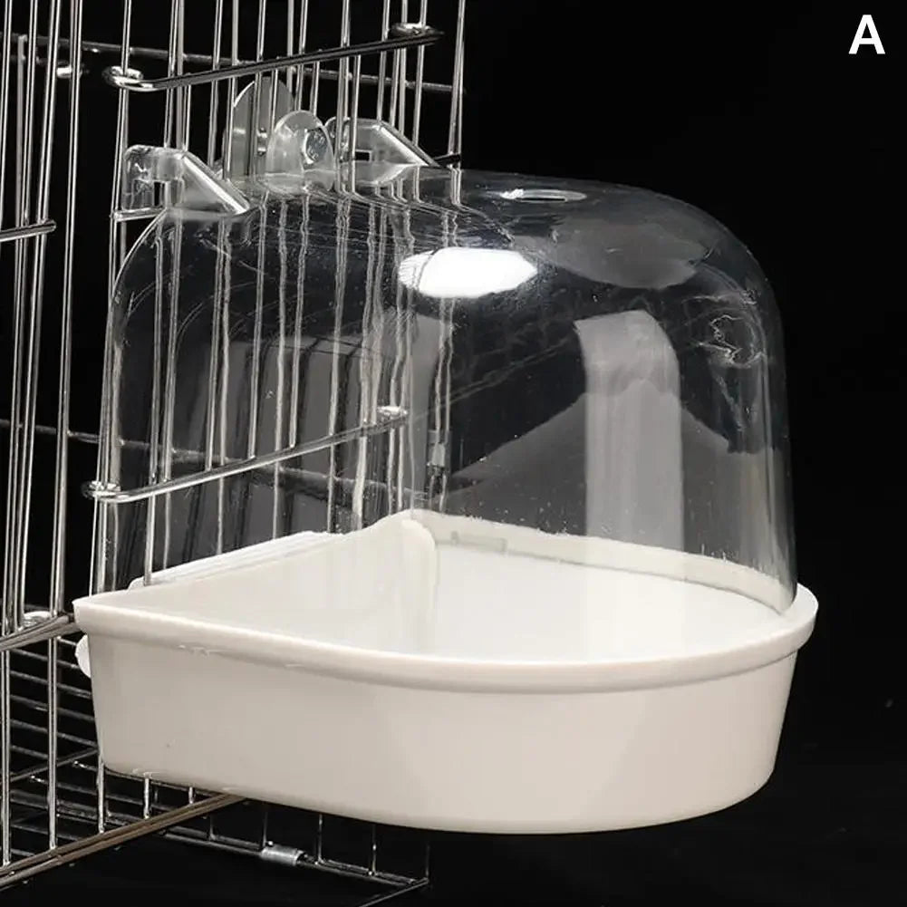 Hanging Bird Bath - Waterproof Cage-Style External Bath for Parrots and Small Birds