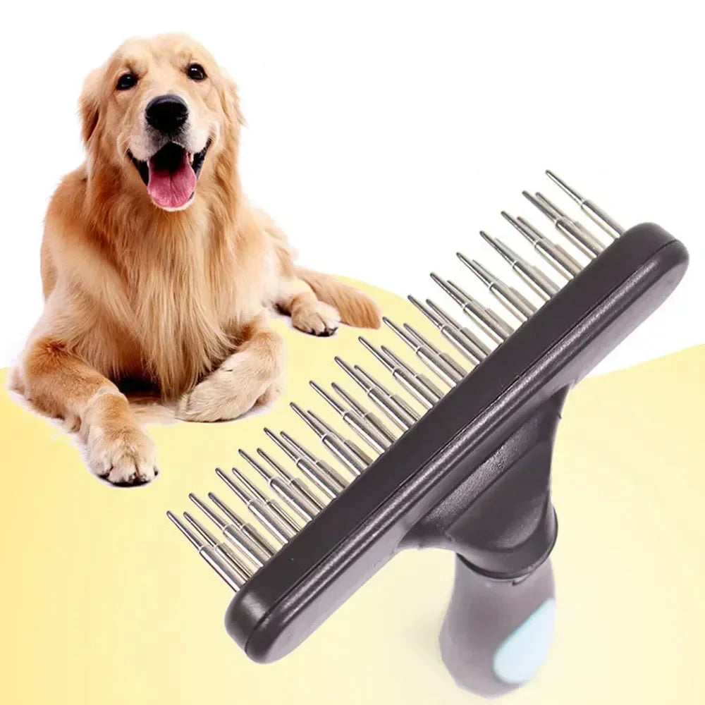 Double Row Undercoat Rake - Deshedding Brush for Pets