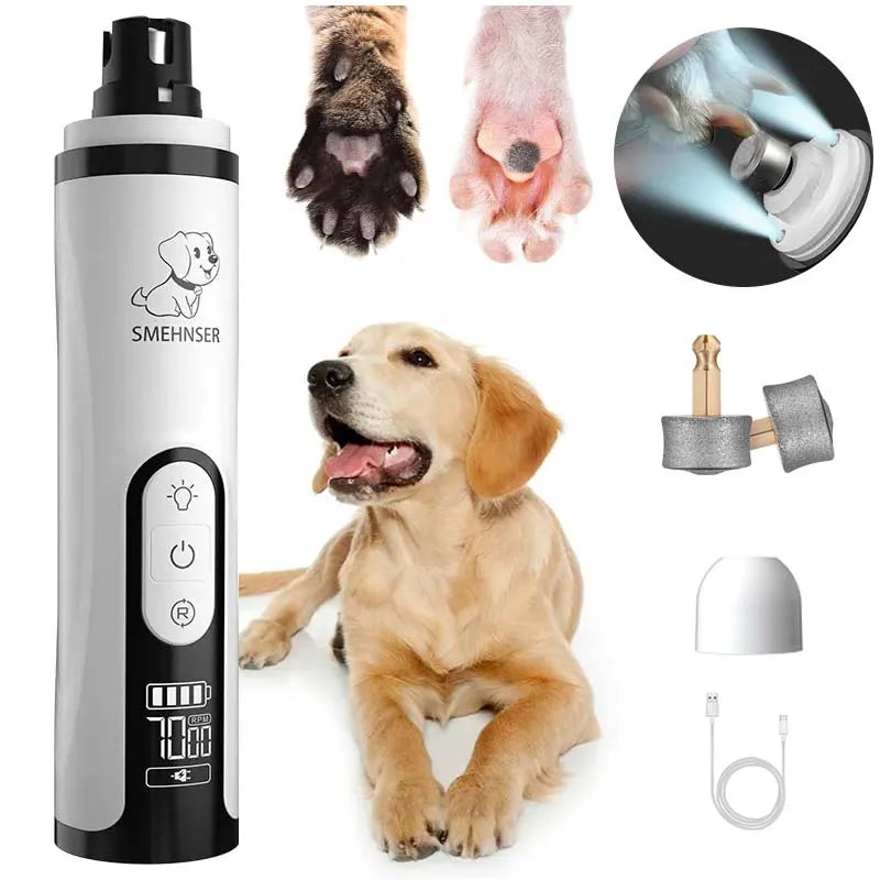 Electric Pet Nail Grinder - USB Rechargeable Trimmer
