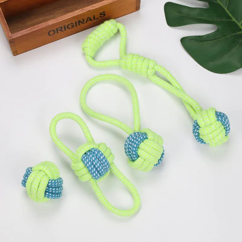 Cotton Rope Dog Toy Set - Interactive Ball and Chew Toys