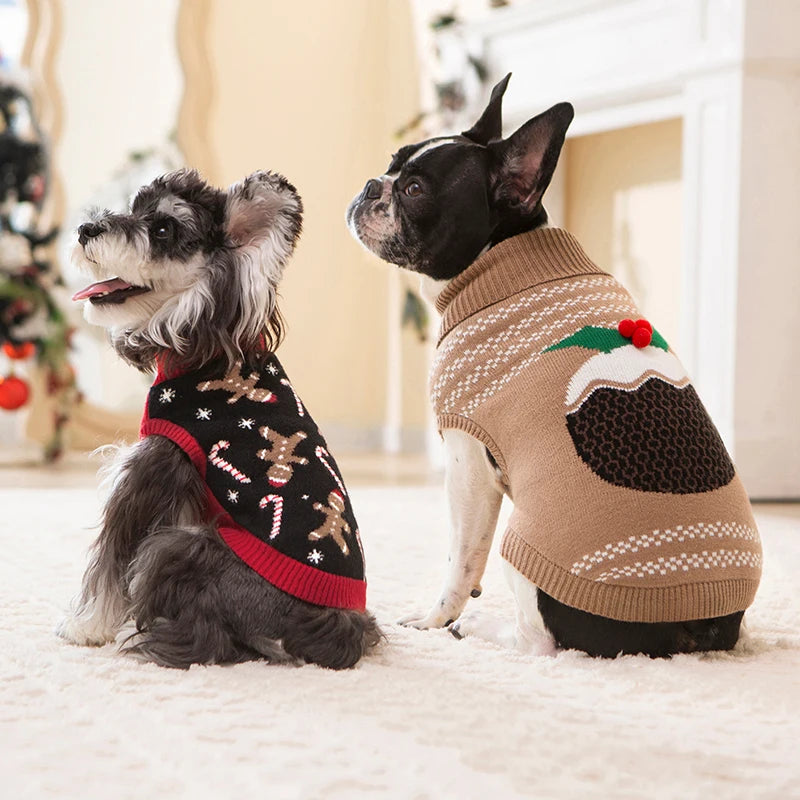 Knitted Christmas Dog Sweater - Holiday Turtleneck Pullover