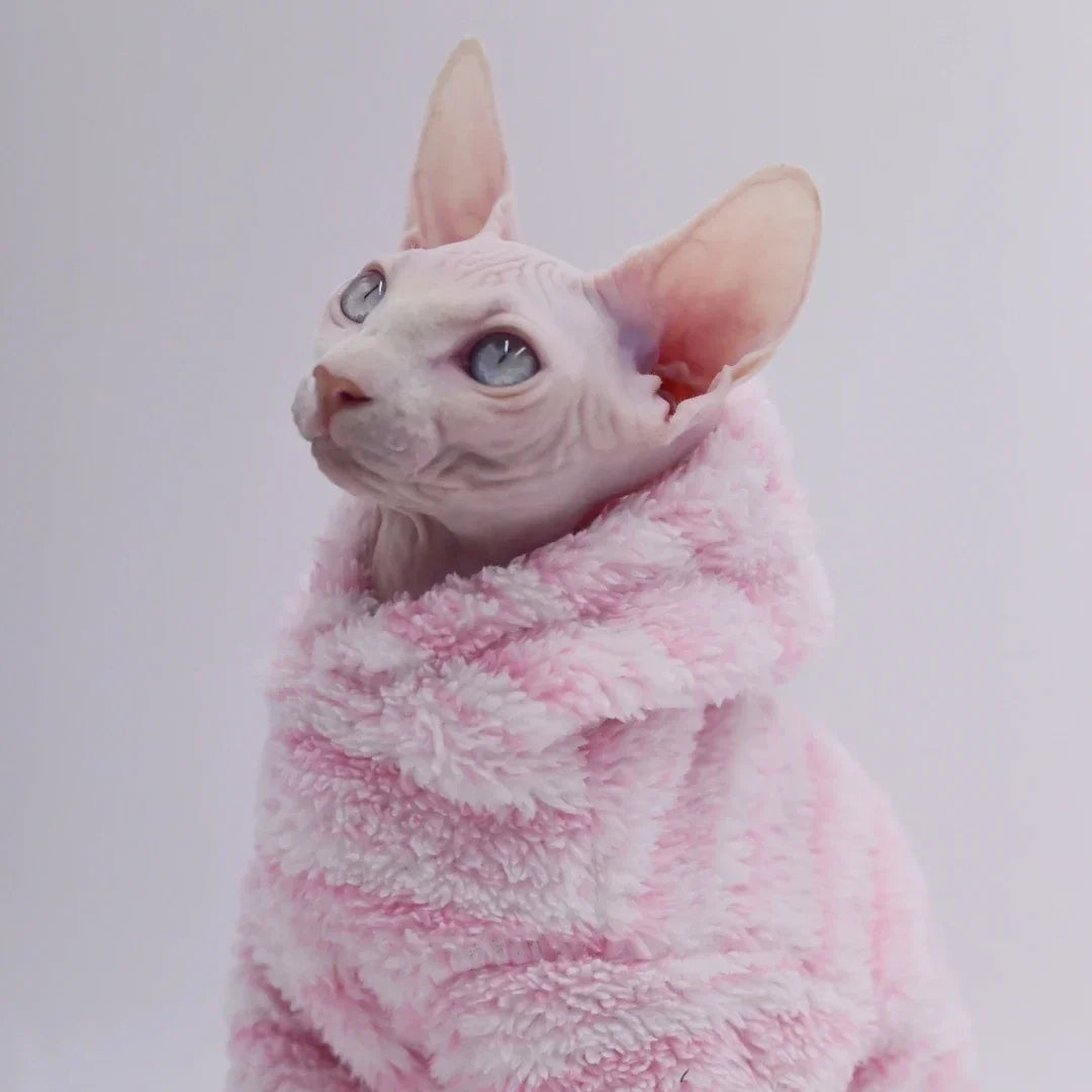Double-Sided Fluffy Cat Jacket - Warm Winter Coat