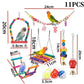 Colorful Wooden Bird Toys - Swing Hammock & Chewing Toys Set for Parrots