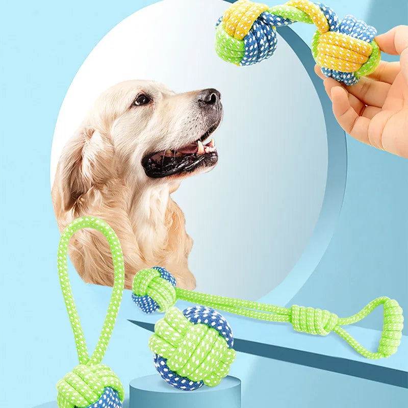 Cotton Rope Dog Toy Set - Interactive Ball and Chew Toys