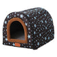 Star Print Dog House - Foldable Warm Kennel Mat