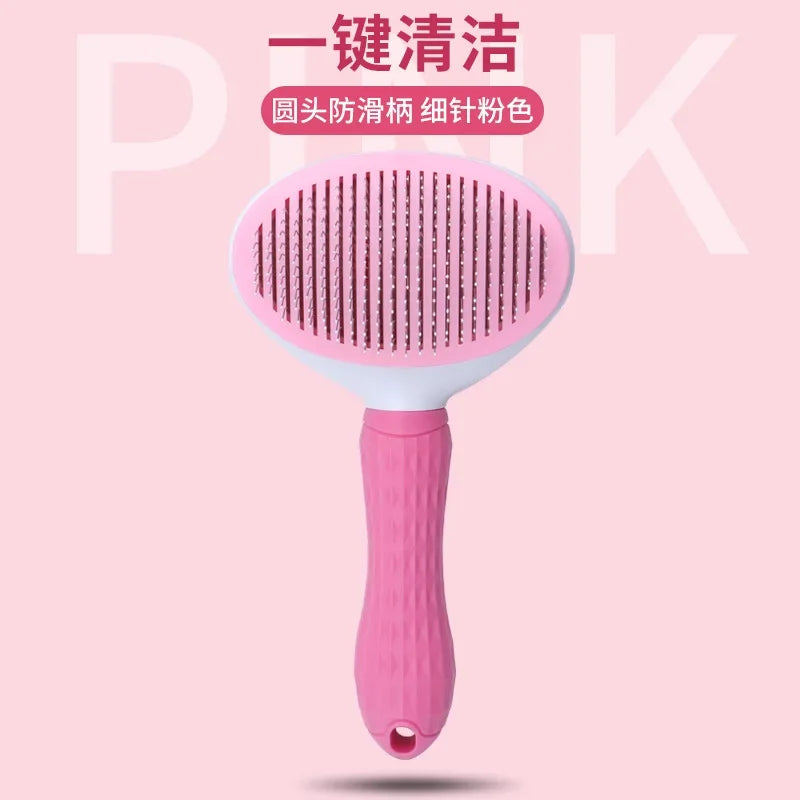Self-Cleaning Slicker Brush - Pet Hair Removal Comb