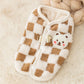 Bear Print Plush Sweater - Button Jacket for Small Dogs