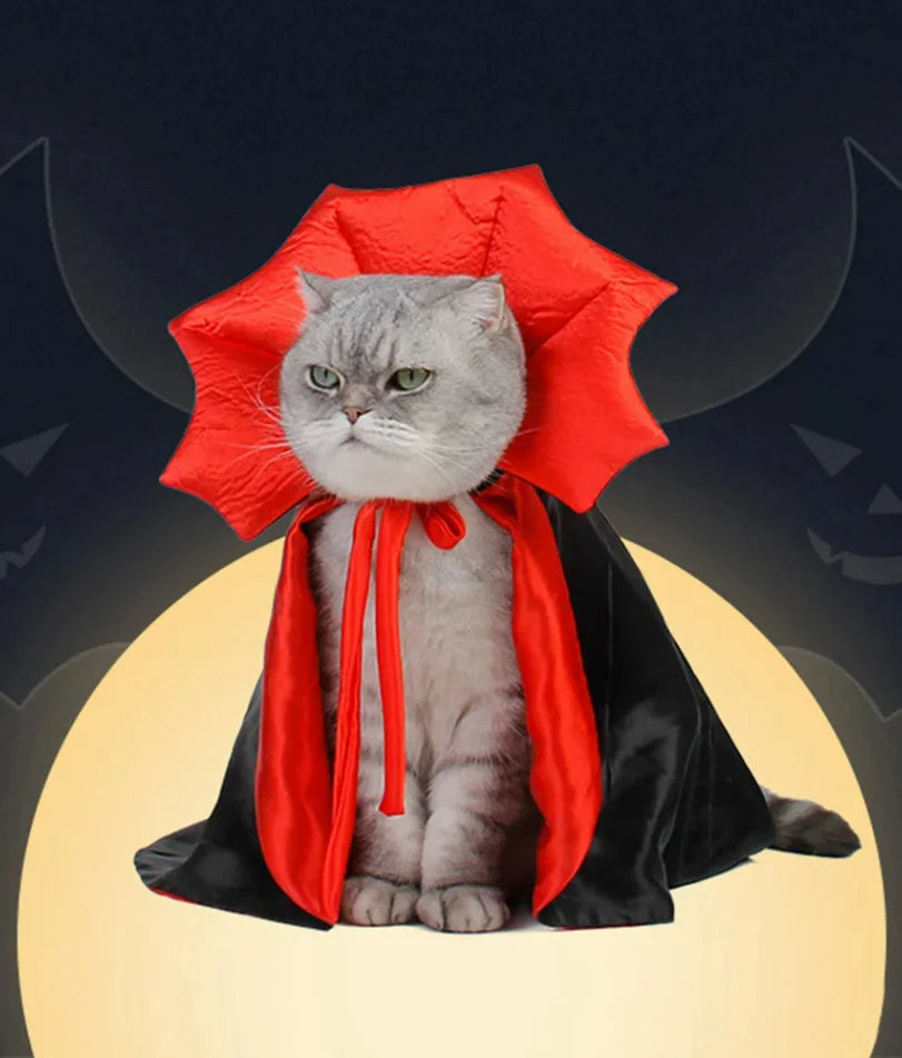 Vampire Cloak Halloween Costume - Cute Cosplay for Pets